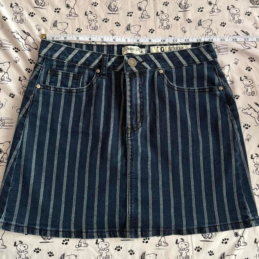 Indigo Rein dark wash denim mini skir